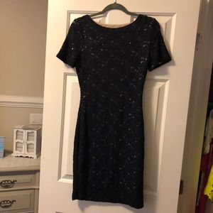 Dark Navy and sequence form fitting BM dress